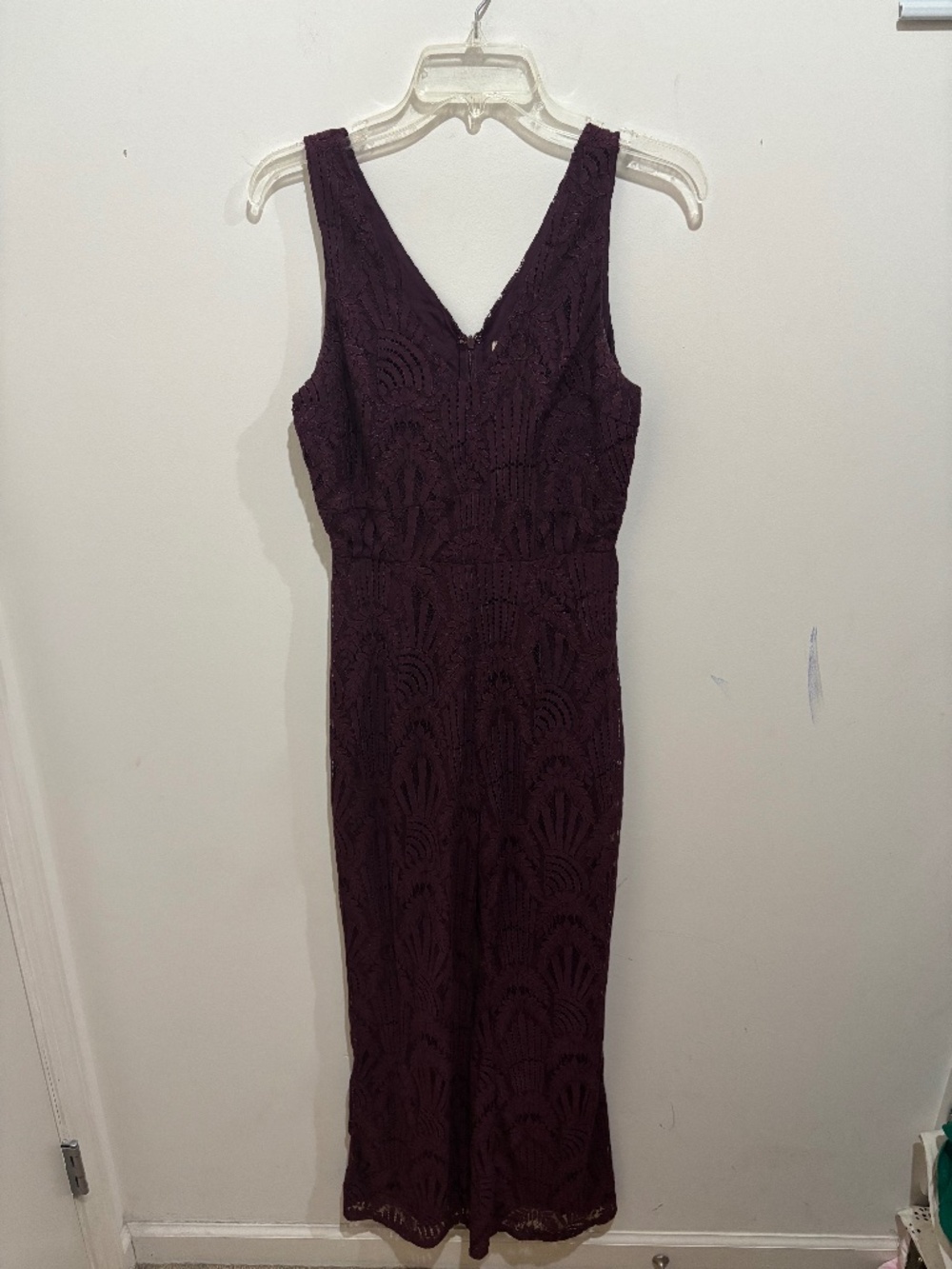 Altar’d State burgundy red lace sleeveless jumpsuit, S